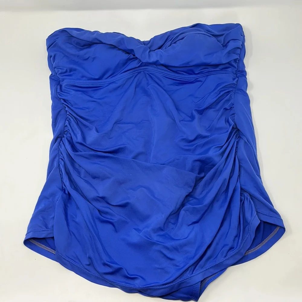 Merona Strapless Blue Swimsuit Dress Bathing Suit Size Medium